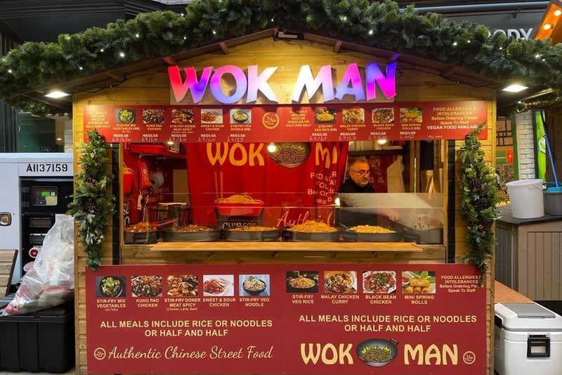 Many stalls are new to the Christmas Market this year, which has returned after nearly a four year absence. This stalls serves delicious and hot rice and noodles.
