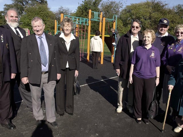 Members of Otley Lions who raised funds to buy new equipment for Green Meadows School in Guiseley.