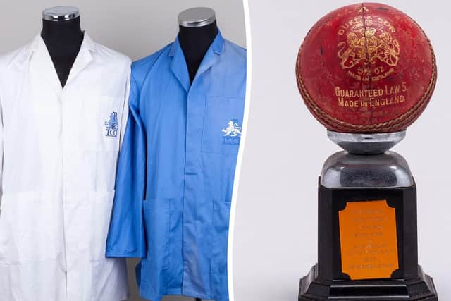 Personal items from national treasure cricket umpire Dickie Bird OBE are up for auction. Items direct from his Yorkshire home include memorabilia including international cricket caps, sweaters, match balls, as well as umpire coats.