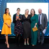 Swarthmore Education Centre, in the city centre, has just received £200,162 in funding from the National Lottery. Pictured is Christine Baillie, second left, with an award for Community Development at the Educate North Awards in Manchester for their Art at the Heart project, which supported Ukrainian refugees. Photo: ER PHOTOGRAPHY