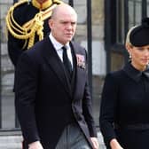 Zara and Mike Tindall leave after the State Funeral of Queen Elizabeth II.