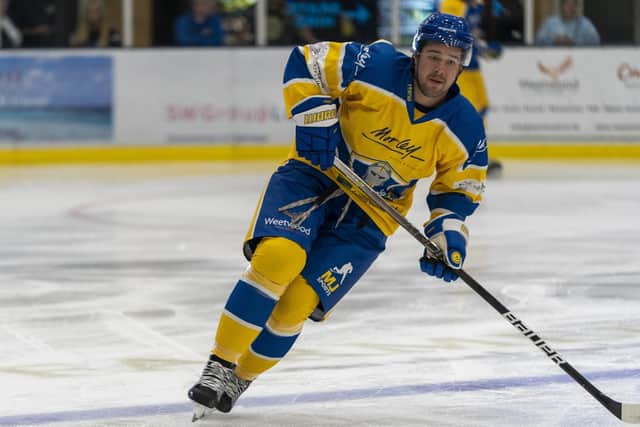 TIMELY STRIKE: Zach Brooks gave Leeds Knights a well-timed boost when he made it 2-1 against Basingstoke at Elland Road during Sunday's 4-1 win. Picture courtesy of Oliver Portamento.