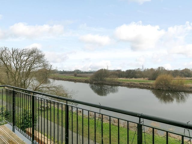 A view of the River Calder from the property's first floor balcony.