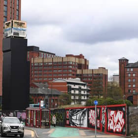 The clock tower was retained when the rest of the former newspaper offices were knocked down in 2014.