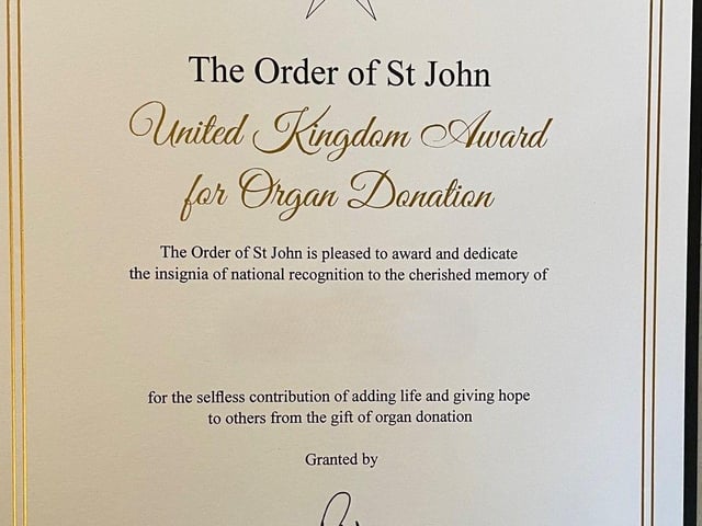 The Scroll signed by HRH The Duke of Gloucester Grand Prior of the Order of St John