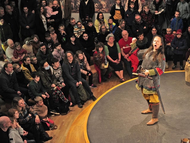 India McKenzie of the Live Interpretation Team at the Armouries talking about Viking women.