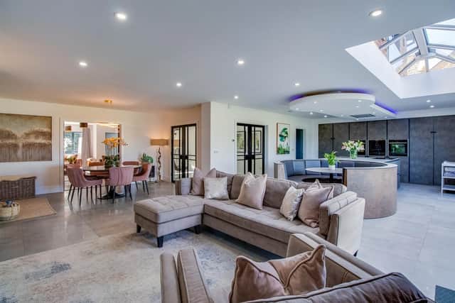 The stunning modern interior of the seven bedroom property.