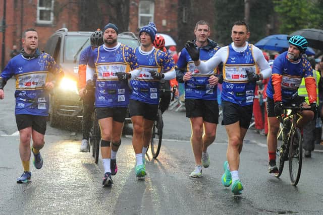 Kevin Sinfield (second right) and his team during last year's challenge