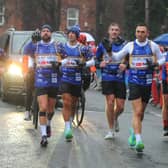 Kevin Sinfield (second right) and his team during last year's challenge.