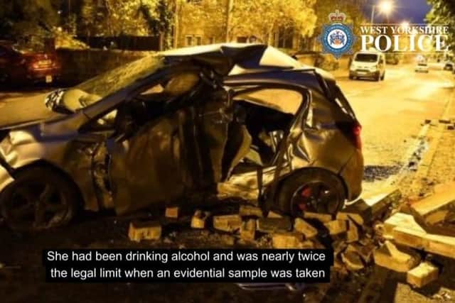 Chelsea Standage was driving back to Wakefield while twice over the legal drink driving limit when the crash happened. Photo: West Yorkshire Police