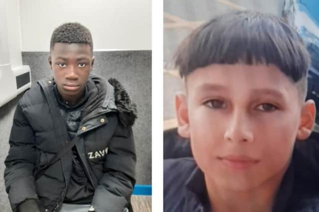 Solomon Agyemang (left) and Mohammed Ibrahim Hussain have both been reported missing from their homes in Wakefield. Photo: West Yorkshire Police