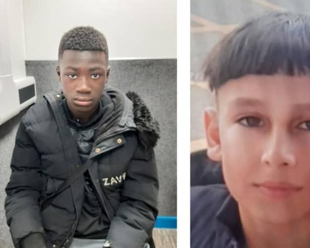 Solomon Agyemang (left) and Mohammed Ibrahim Hussain have both been reported missing from their homes in Wakefield. Photo: West Yorkshire Police
