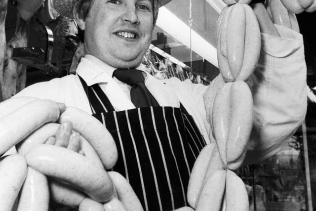 A firm of family butchers established a link with Royalty tomorrow by delivering a very special batch of sausages to Buckingham Palace in November 1978. Claytons, of Brook Street in Ilkley - recently voted Yorkshire's champion saugage makers - received a royal invitation from the Queen's private secretary inviting them to send a batch of their prize pork sausages to the palace for Her Majesty to sample. They were to be delivered to the Palace kitchens personally by the owner Francis Copley and his wife Valerie. Mr Copley is pictured with the Royal links.