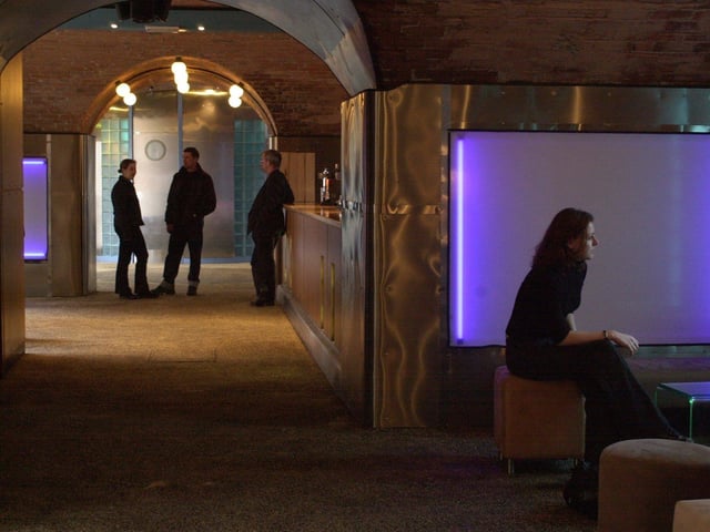 Inside Fudge bar near the Corn Exchange. Pictured in April 2001.