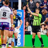 Referee Chris Kendall, seen sin-binning Leeds Rhinos' Maika Sivo during a win against Wakefield Trinity at AMT Headingley in May. Picture by Allan McKenzie/SWpix.com.