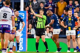 Referee Chris Kendall, seen sin-binning Leeds Rhinos' Maika Sivo during a win against Wakefield Trinity at AMT Headingley in May. Picture by Allan McKenzie/SWpix.com.