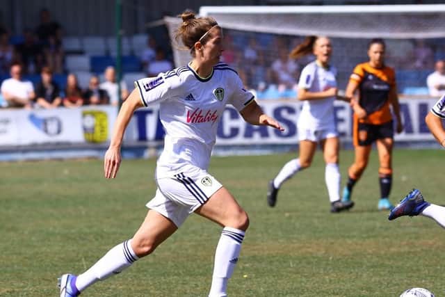 Leeds United attacker Abbie Brown on the ball during the season opener against Hull City.