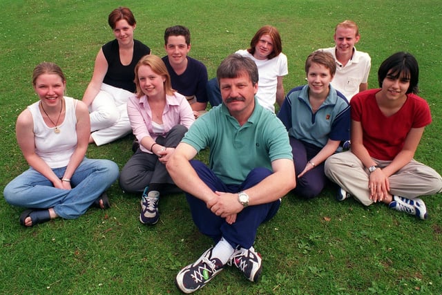 Wetherby High School teacher Alain Le Bourdon pictured with pupils who raised money for refugees in Albania. Pictured, from left, in June 1999 are Carrie Hill, Joanne Fisher, Deborah Wright, Michael Tatterton, Stuart Brown, Caroline Sherman, Rod Milne and Kate Soni.