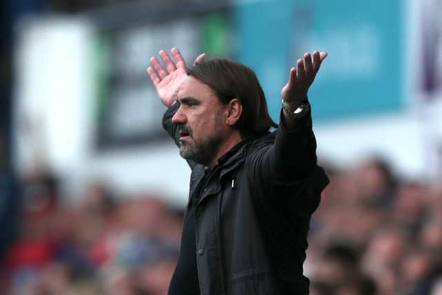 UP AND RUNING: Leeds United manager Daniel Farke during Saturday's Championship victory against Ipswich Town at Portman Road. Photo by George Tewkesbury/PA Wire.