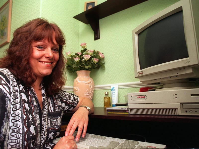 This is adult learner Julie Smithson pictured in July 1997. Her work had been published in a book containing work from 1,000 adult learners.