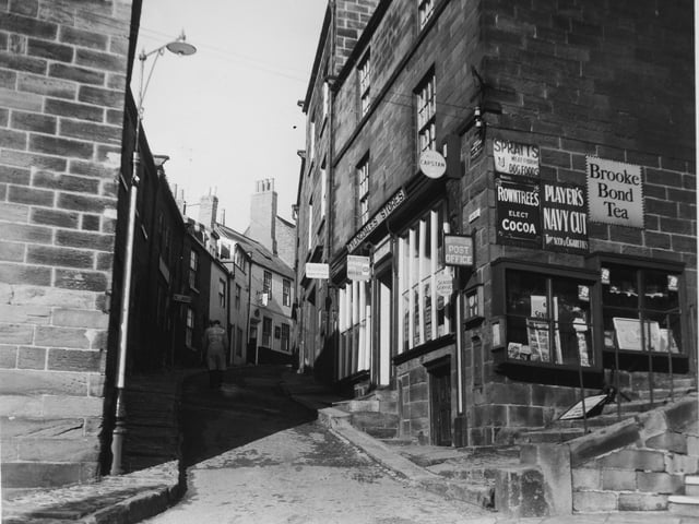 Shops at Robin Hood's Bay in February 1960.