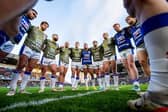 Leerds Rhinos huddle, Picture by Allan McKenzie/SWpix.com.