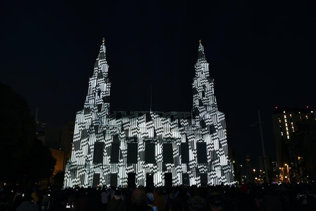 Theatre of Illumination by 3D Artist: Julien Lasson in Millennium Square. Photo: Jonathan Gawthorpe