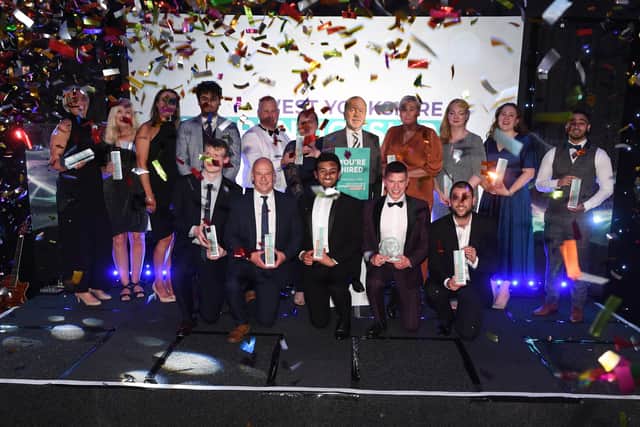 The winners of the West Yorkshire Apprenticeship Awards 2023 will be announced in May. Pictured celebrating are last year's winners. Picture: Gerard Binks
