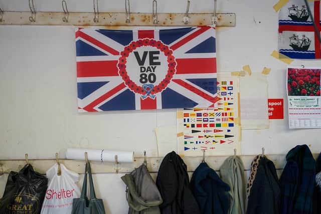 Flags are made at the JW Plant Flag Company ahead of the VE Day 80th anniversary.