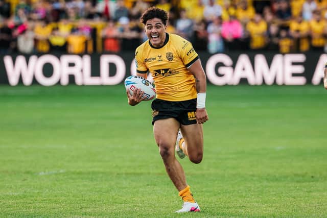 A shoulder injujry will keep Krystian Mapapalangi out of Castleford Tigers' game at St Helens on Saturday. Picture by Alex Whitehead/SWpix.com.