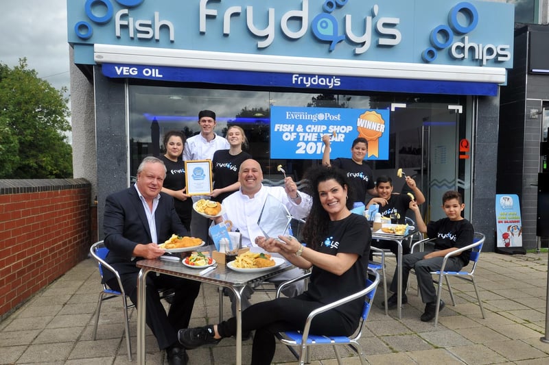 Frydays, in Roundhay, won the Yorkshire Evening Post Chip Shop of the Year in 2016.  The family-run fish and chip shop serves fish and chips at four different sizes, as well as vegetable and cheese and onion fritters.