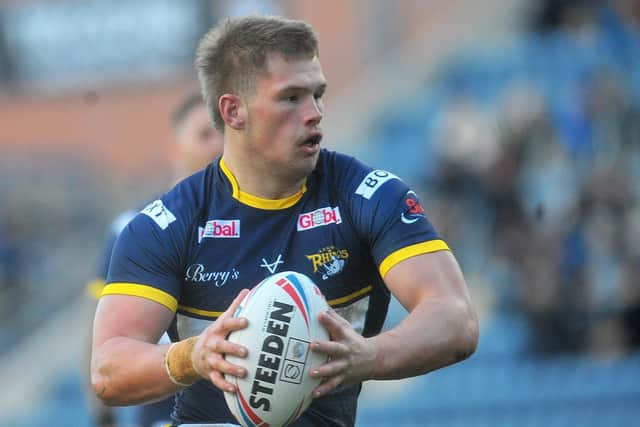 Tom Holroyd made his Rhinos return on Boxing Day. Picture by Steve Riding.