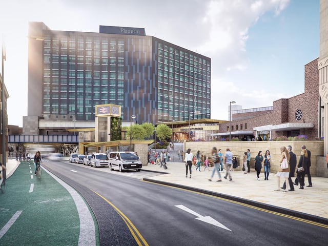 How Bishopgate Street will look once the new lifts and taxi rank are installed.