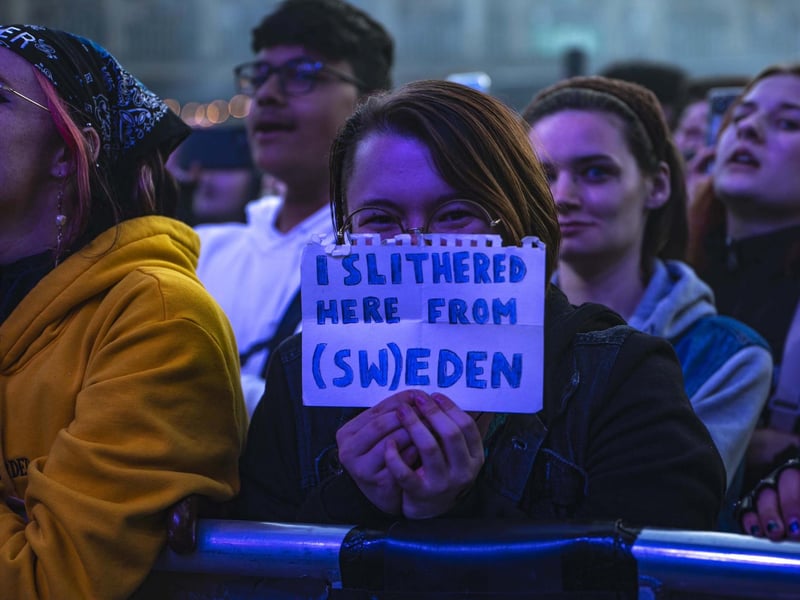 Fans gathered at The Piece Hall to watch the show