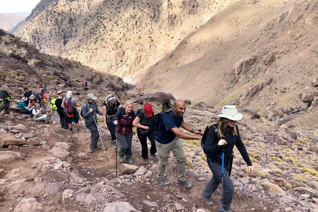 Amar Latif, second right, on an adventure through Morocco. Photo: Amar Latif