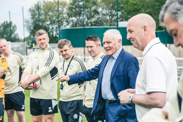 SPECIAL VISITORS - Eddie Gray and Gary McAllister paid a visit to Leeds United's Thorp Arch training ground ahead of a must-win-and-hope game against Tottenham Hotspur.