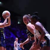 Brie Grierson in action on the occasion of her 50th appearance for Leeds Rhinos Netball against Saracens Mavericks at the Arena (Picture: MATTHEW MERRICK PHOTOGRAPHY)