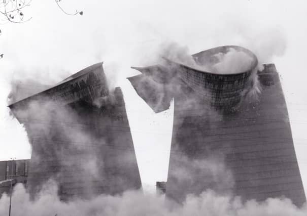 November 1989 and two 300ft towers at Skelton Grange 'A' were blown up during a controlled explosion. The two cooling towers, each weighing 4,000 tonnes were closed in October 1983. A group of schoolchildren from East End Park Special School were guests of honour.
