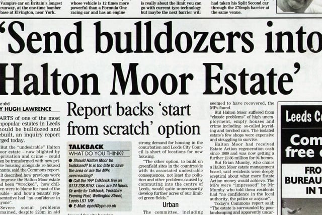 July 2000 and there were calls to bulldoze parts of the Halton Moor estate.