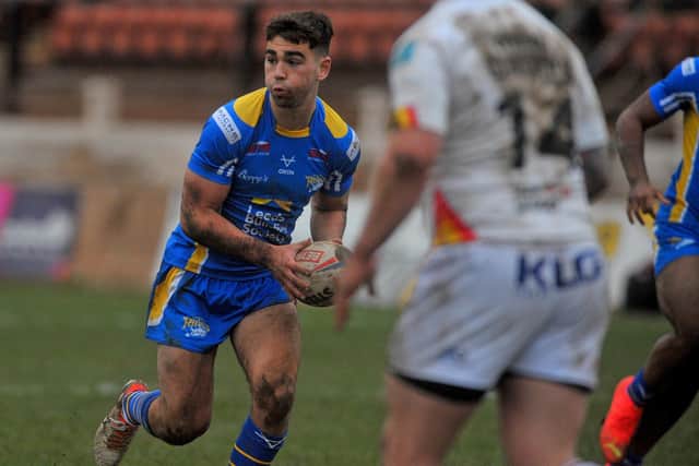 Jack Sinfield, pictured and Fergus McCormack could be a future half-back pairing for Leeds Rhinos. Picture by Steve Riding.