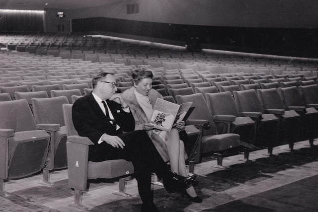 This is Carl and Eve Foreman pictured in the new theatre in May 1969. It staged the gala performance of Mackenna's Gold which was produced by Mr Foreman.