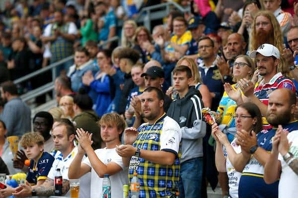 Rhinos fans at the home win over Huddersfield in June. Fandom is one of the criteria clubs will be judged on from the end of 2024. Picture by Ed Sykes/SWpix.com.