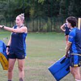 Caitlin Beevers training with Leeds Rhinos before her latest knee injury. Picture by Leeds Rhinos.