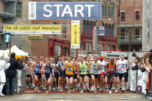 Runners set off at the start of the Leeds Half Marathon in May 2006.