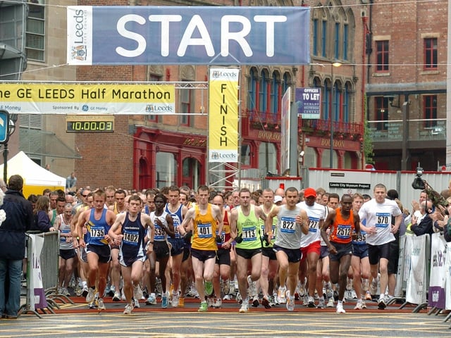 Runners set off at the start of the Leeds Half Marathon in May 2006.