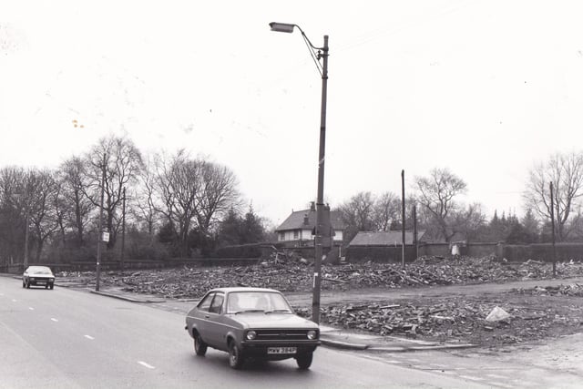 Cleared... the site of the Hopes off Stanningley Road expose a new view of Gotts Park in January 1980.