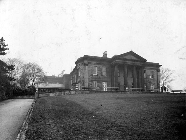 The Mansion and cafe pictured in March 1938. The cafe, to the left of the Mansion, was an addition in the style of a conservatory. Catering was done by the Gilpin family. The park had been opened to the public in September 1872 by Prince Arthur.