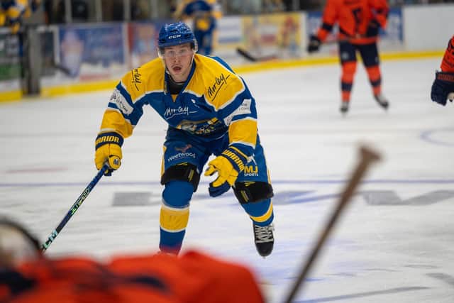 LEADING MAN: Kieran Brown is delighted with the progress made by Leeds Knights this season, locked in a three-way title race in NIHL National Picture courtesy of Oliver Portamento