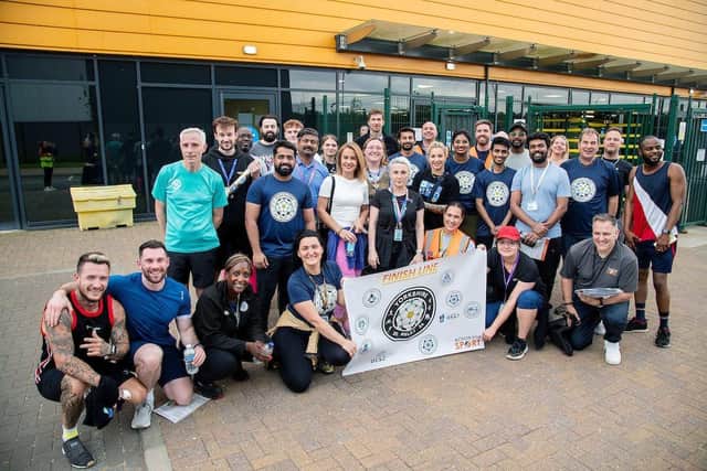 Amazon relay for Action for Sport at the finish line