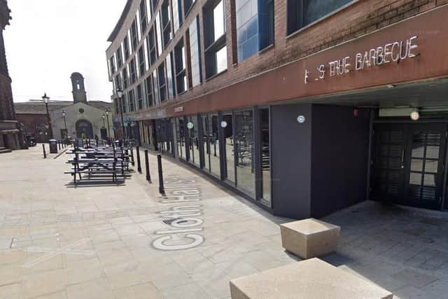 Red’s True Barbecue, at the top of Call Lane,  claims it needs to be allowed to sell booze to customers who aren’t eating if it is to reopen and survive. Picture: Google